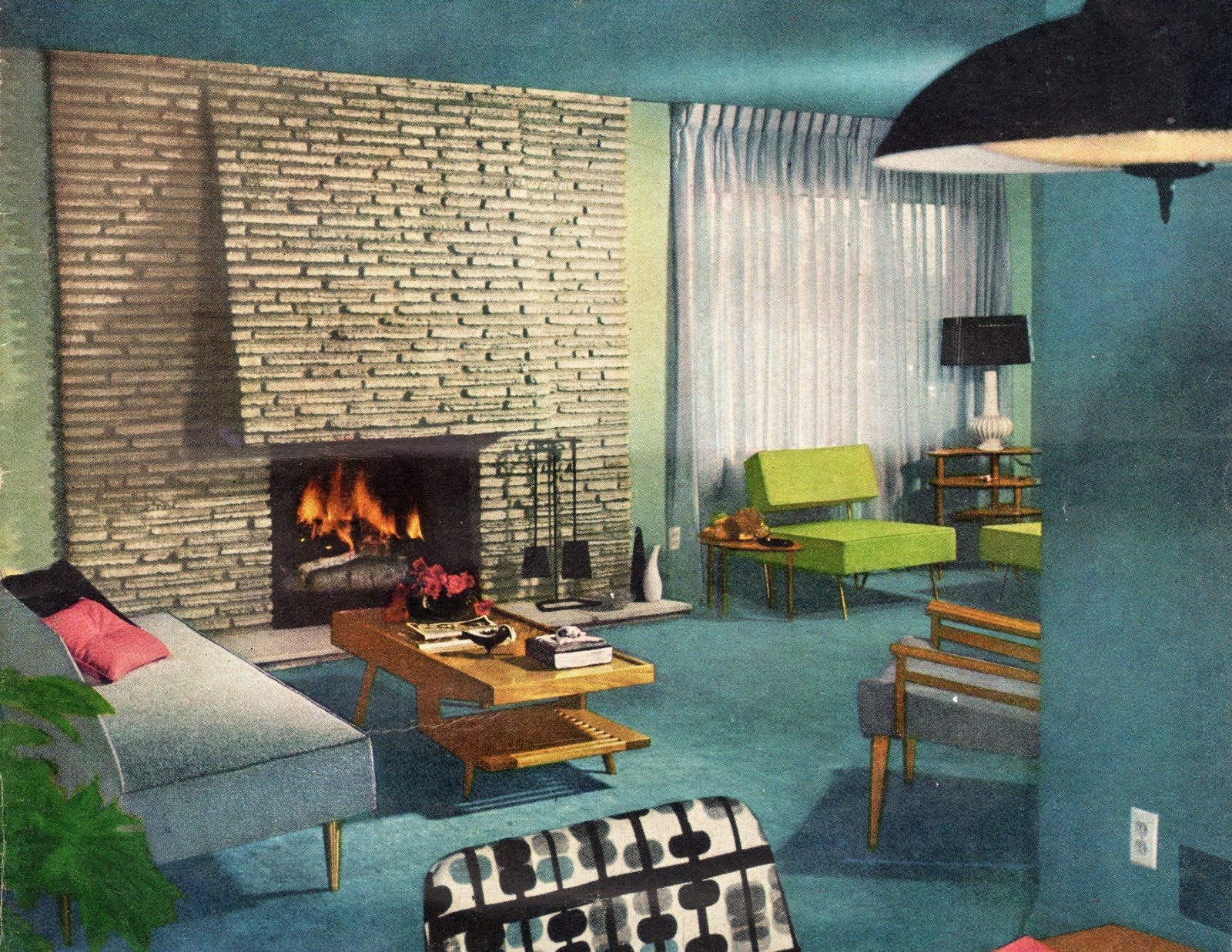 1952 house living room interiors