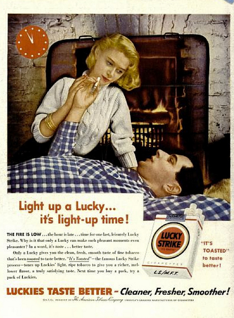 Vintage 1940s Lucky Strike Cigarettes Ad